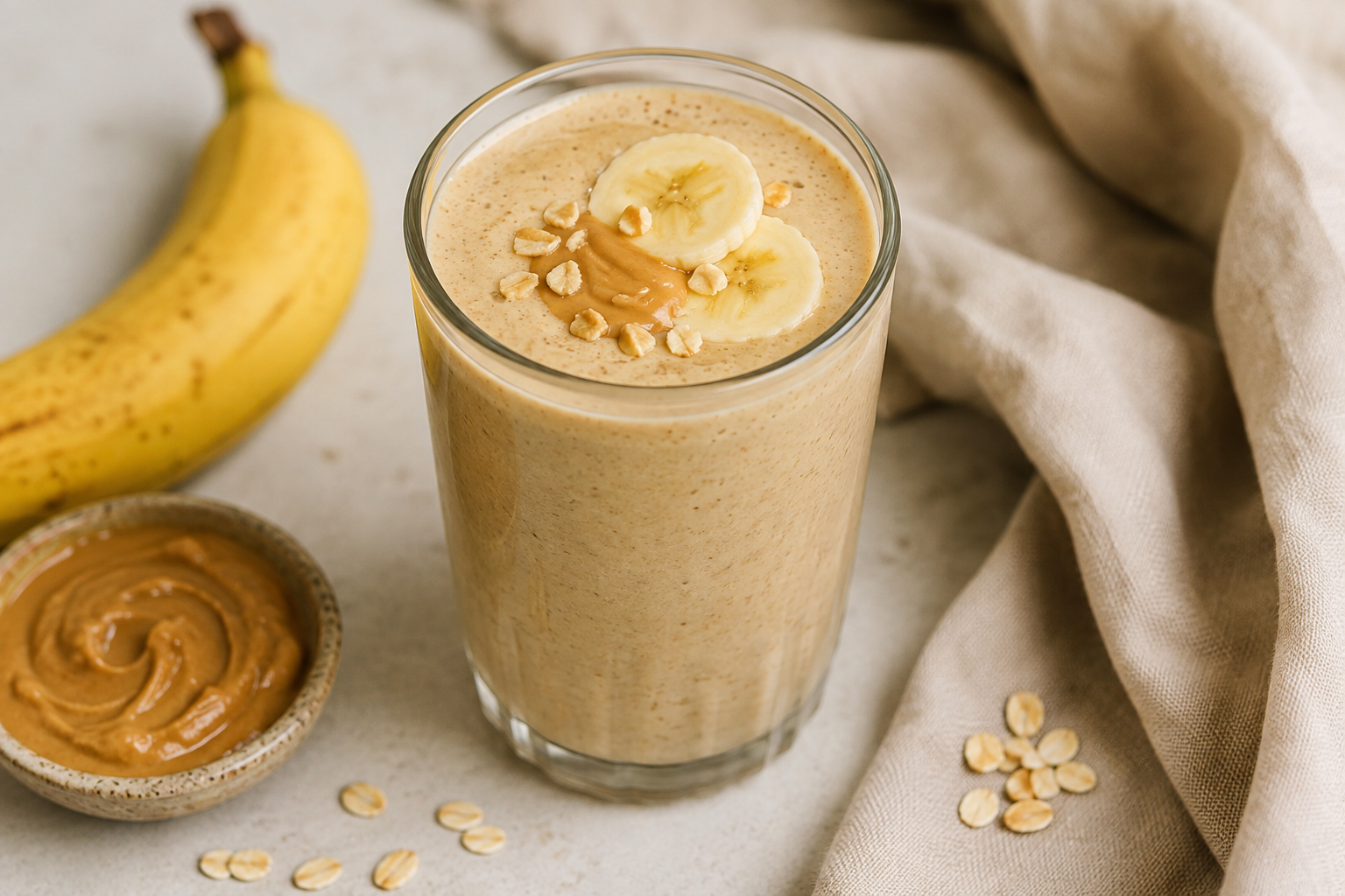 Schneller Bananen-Erdnussbutter-Smoothie