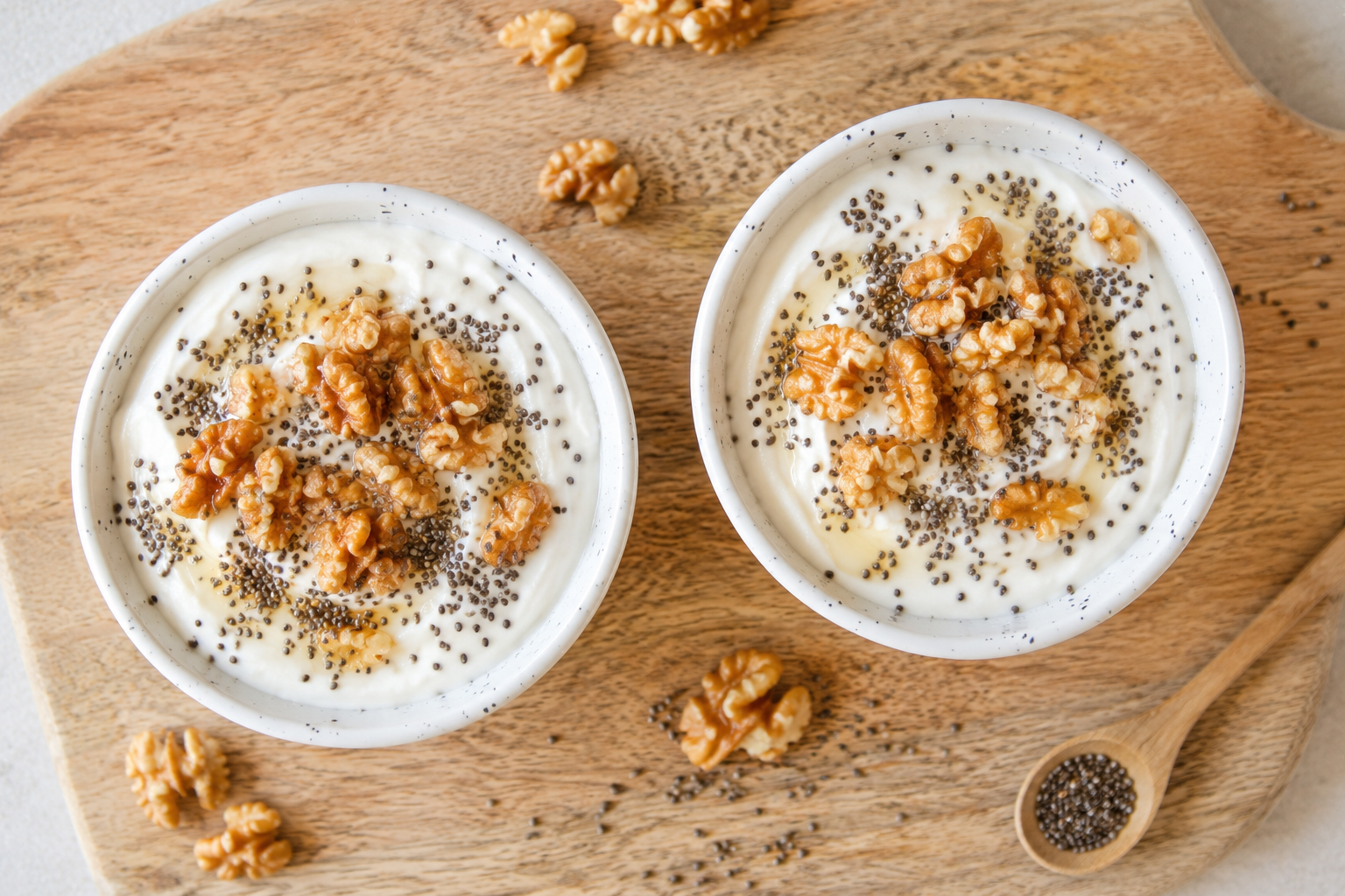 Griechischer Joghurt mit Walnüssen und Chiasamen